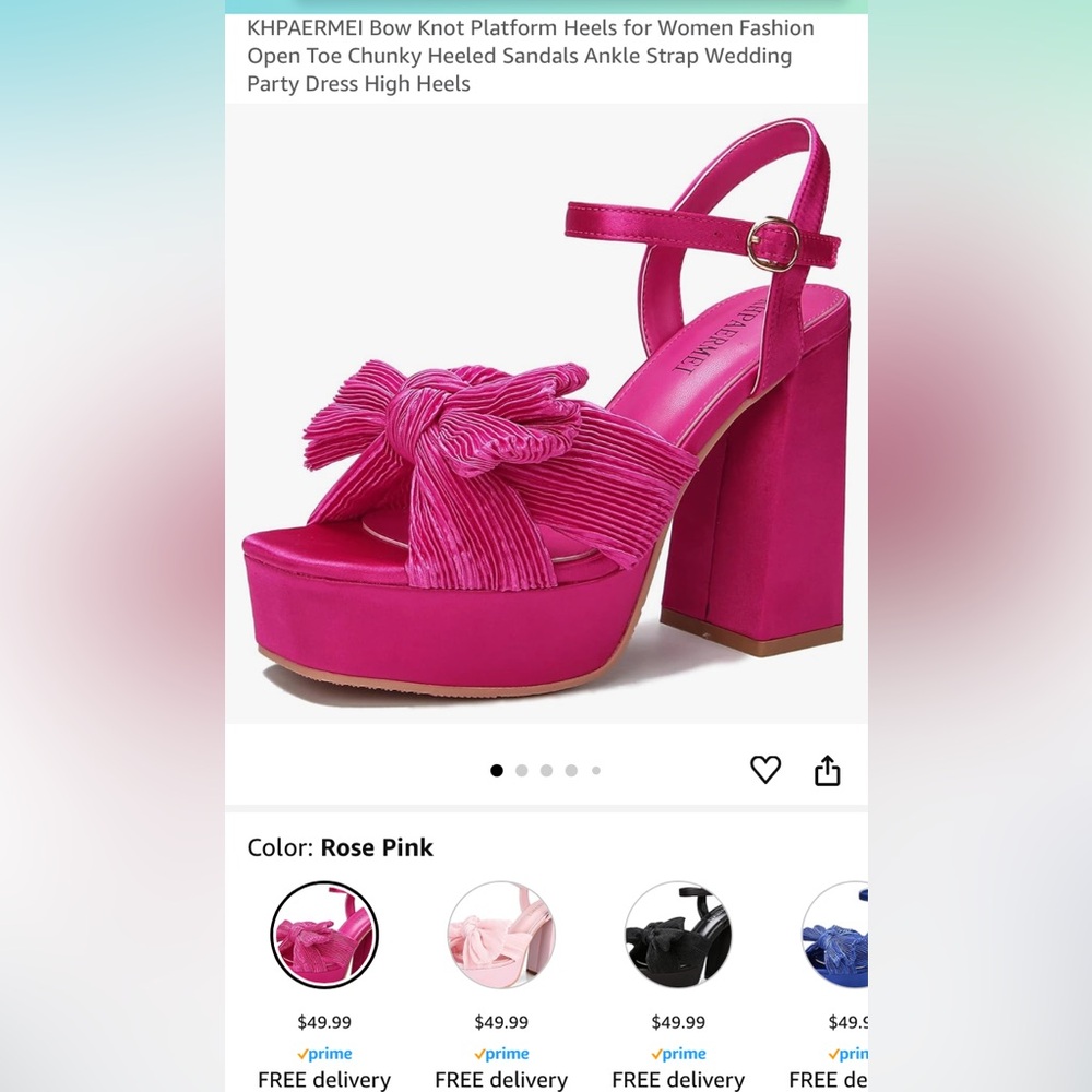 Hot pink heels, worn once and only indoors